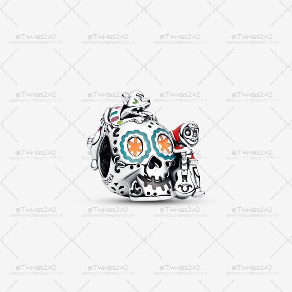 Pandora Disney Pixar Coco Miguel & Dante Skull Glow-in-the-dark Charm|Pendant - Picture 1 of 2